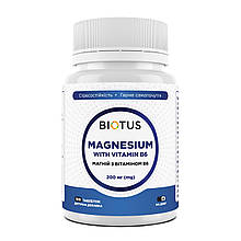 Магній з вітаміном В6, Magnesium with Vitamin B6, Biotus, 200 мг, 100 таблеток