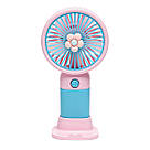 Вентилятор на акумуляторі ручний AC-38 Рожево-блакитний, портативний вентилятор із підставкою на стіл, фото 4