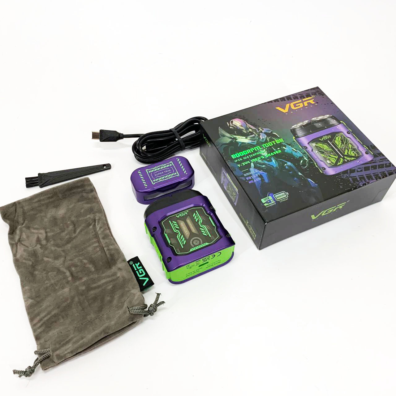 Бритва з вбудованим акумулятором ергономічна VGR, Електробритва для професійного гоління PO-32, фото 1