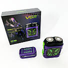 Бритва з вбудованим акумулятором ергономічна VGR, Електробритва для професійного гоління PO-32, фото 2