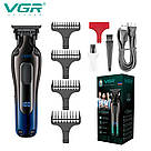 Тример для волосся портативний VGR, Практична машинка для стрижки волосся Набір стрижки з зарядкою AY-90, фото 5