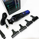 Тример для волосся портативний VGR, Практична машинка для стрижки волосся Набір стрижки з зарядкою AY-90, фото 6