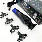 Тример для волосся портативний VGR, Практична машинка для стрижки волосся Набір стрижки з зарядкою AY-90, фото 2