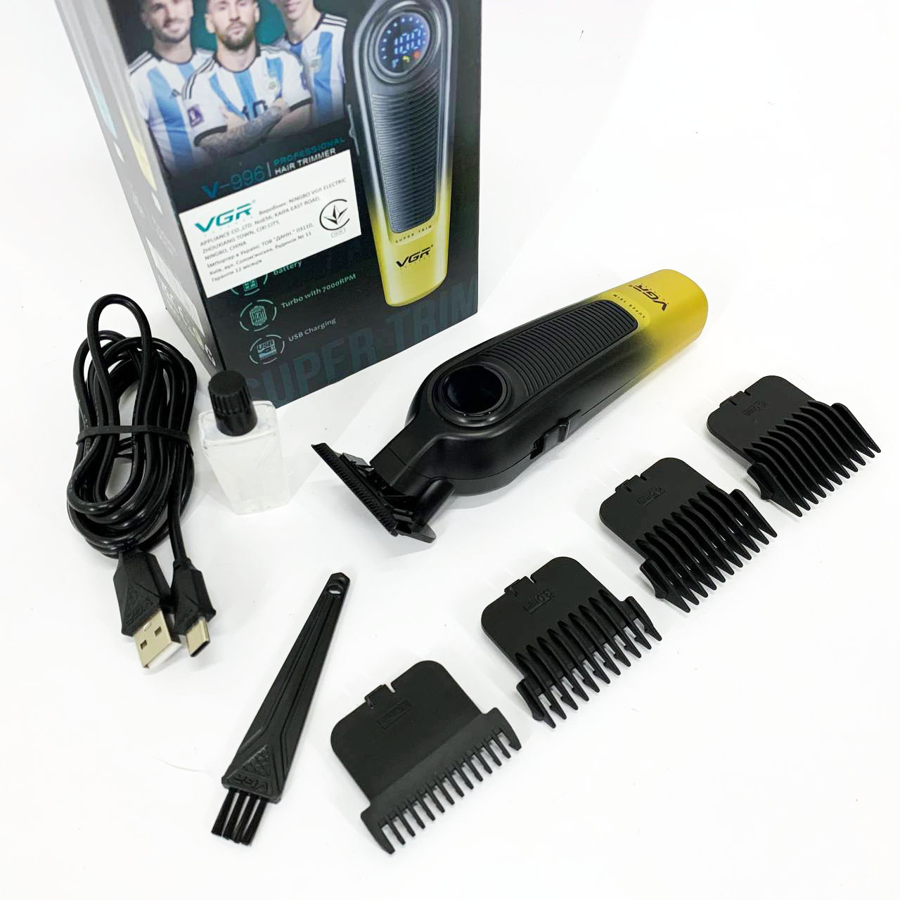 Бездротовий тример для стрижки волосся VGR, Бездротовий тример для стрижки та гоління PS-68, фото 1