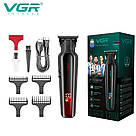 Машинка для стрижки волосся з різними насадками VGR, Набір для стрижки волосся на акумуляторі BK-77, фото 6