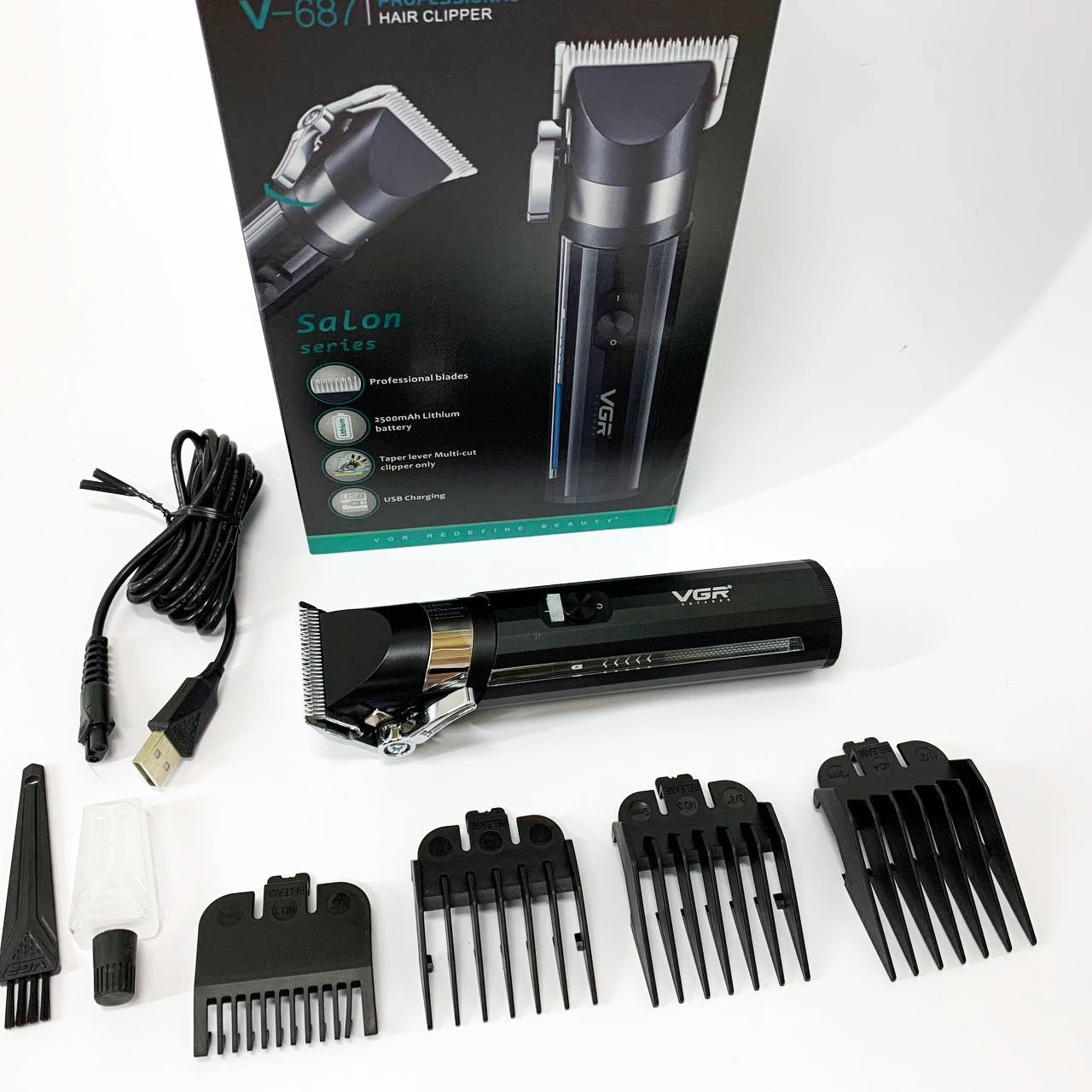Машинка для стрижки посіченого волосся VGR, Тример для стрижки волосся потужний, Тример бездротовий LO-11, фото 1