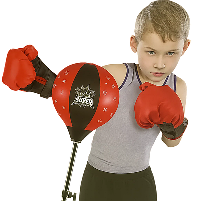 Спортивний тренувальний набір Боксерська груша підлогова з парою рукавичок для фізичного розвитку хлопчика