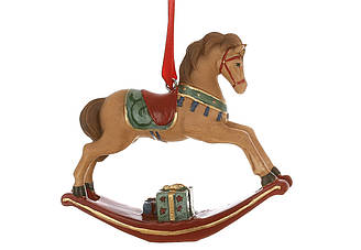 Ялинкова прикраса Символ року Конячка-гойдалка 8.5см