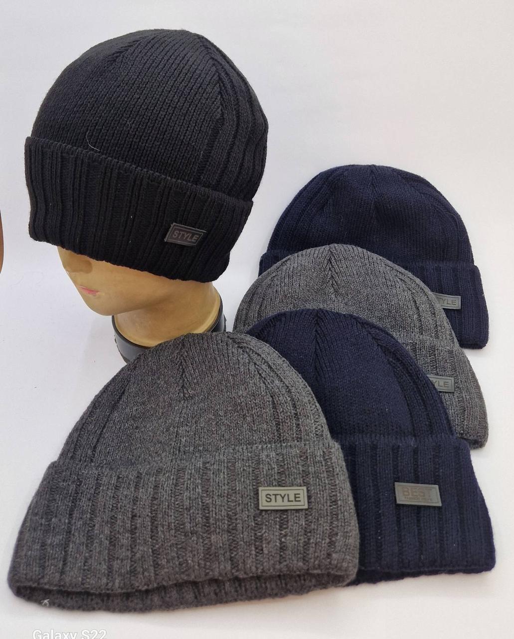 Кругла чоловіча шапка шестиклинка  фліс