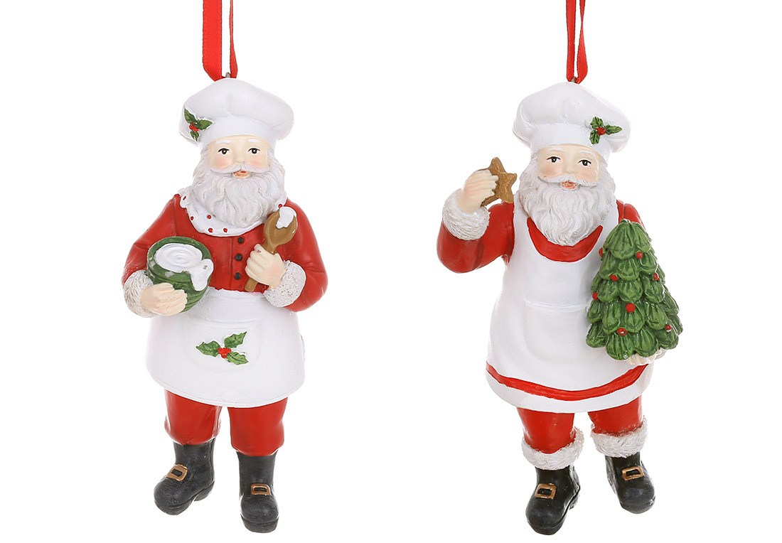 Набір ялинкових прикрас Санта 12см, 2 дизайни, фото 1