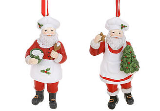 Набір ялинкових прикрас Санта 12см, 2 дизайни