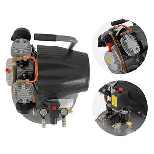 Компресор 80л, вертикальний, 2.2 кВт, 220 В, 8 aтм, 354 л/хв. 2 циліндри INTERTOOL PT-0018