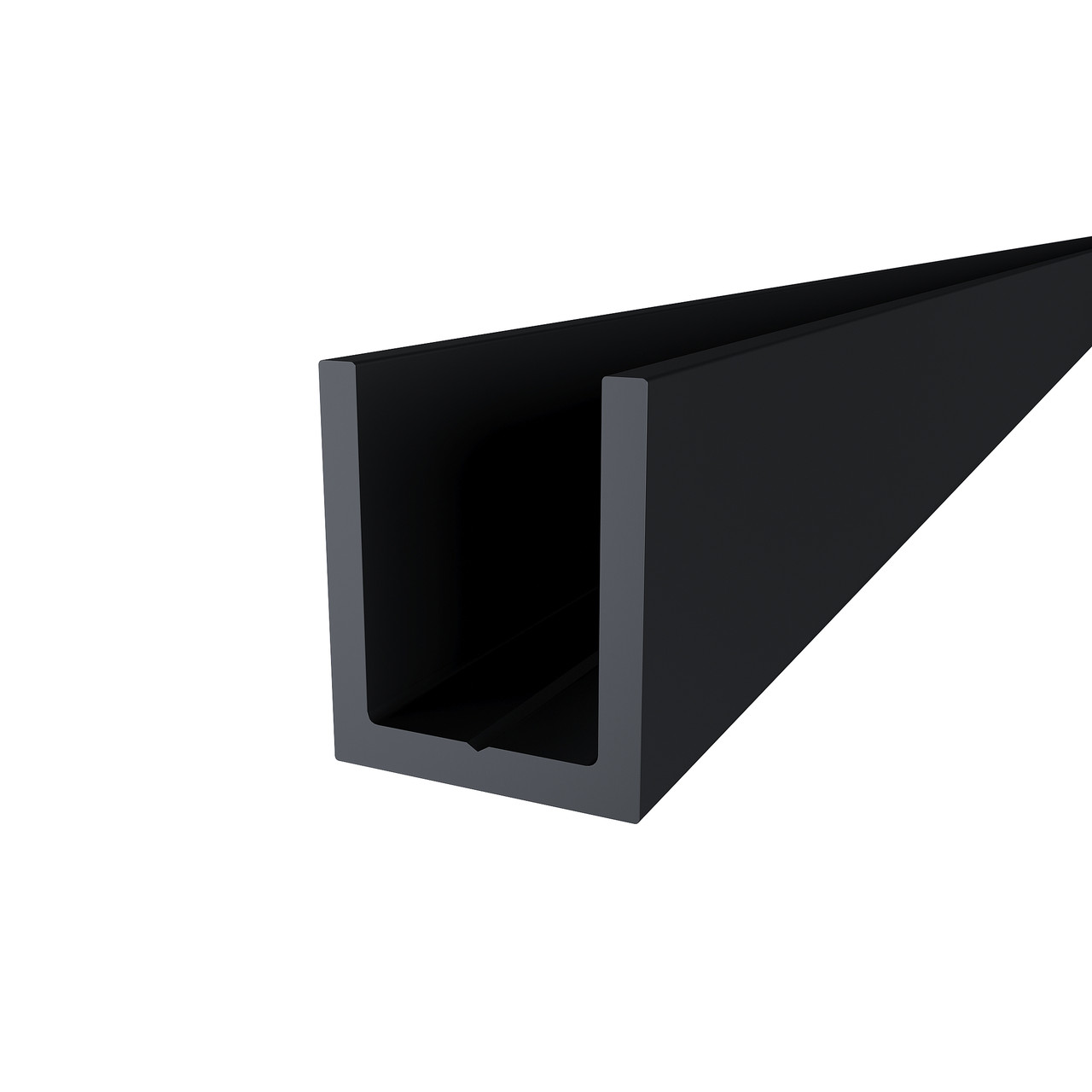 KLC-19-05-21 Алюмінієвий профіль для скла 10 мм, чорний (кратно 3000мм), фото 1