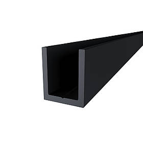 KLC-19-05-21 Алюмінієвий профіль для скла 10 мм, чорний (кратно 3000мм)
