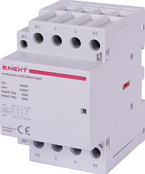 Модульний контактор e.mc.pro.4.63.2NO+2NC, 4р, 63А, 2NO+2NC, 220В