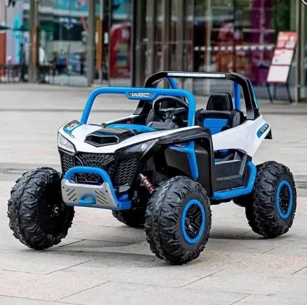 Дитячий електромобіль на акумуляторі двомісний Багі M 6066 з пультом р/у для дітей 3-8 років Синій, фото 1