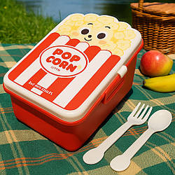 Пластиковий ланч-бокс "Попкорн" / Контейнер для їжі / Судок для їжі / Ланч бокс