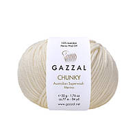Gazzal CHUNKY (Газзал Чанкі) №148 молочний (Пряжа 100% меринос, нитки для в'язання)