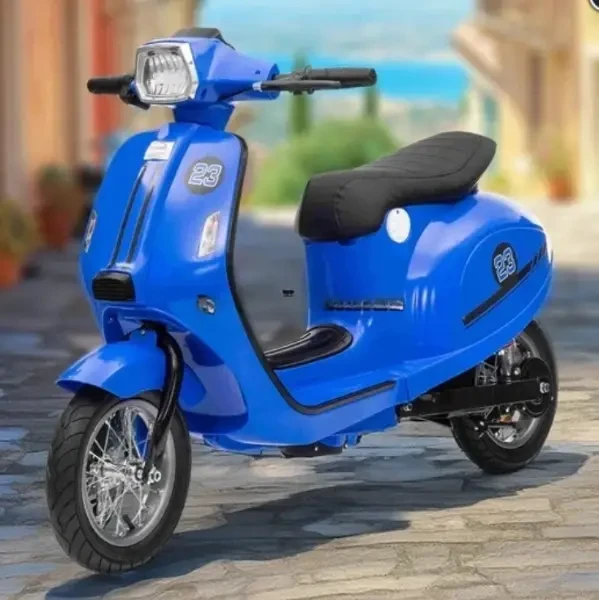 Дитячий електро мотоцикл двоколісний на акумуляторі Vespa Sport  для дітей 3-8 років Синій, фото 1