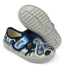 Тапочки для хлопчика темно-сині Мото тм Waldi, фото 2