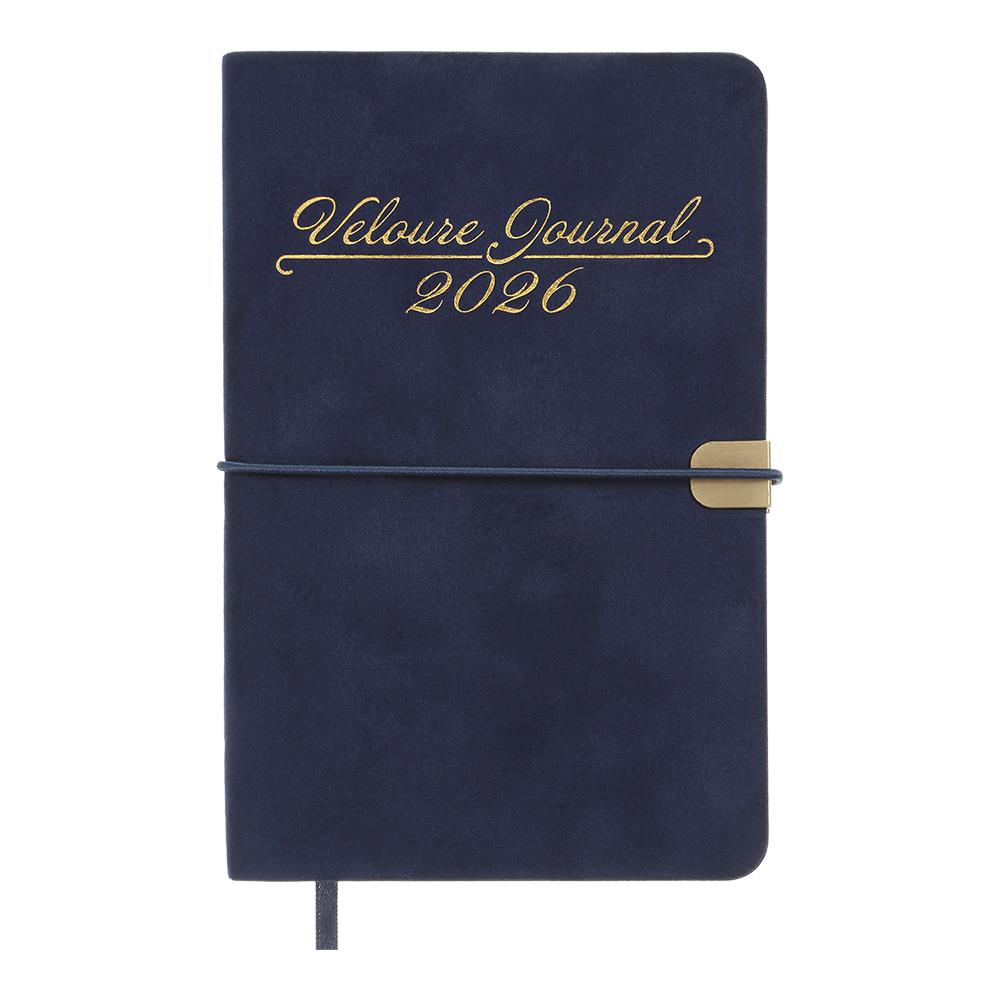 Щоденник датов. 2026 VELOUR, A6, синій, штуч. шкіра