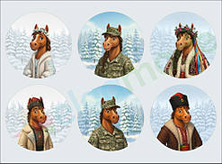 Фетр з принтом РІК КОНЯ 2026-4, 22x30 см, корейський м'який 1.2 мм