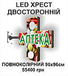 ЛЕД аптечний хрест. Одностороннiй 64х64 см, фото 6
