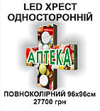 ЛЕД аптечний хрест. Одностороннiй 64х64 см, фото 7