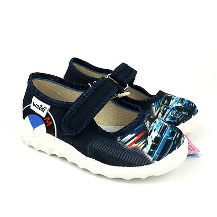 Дитячі тапочки сині для хлопчика з малюнком машинатм  Waldi, фото 1