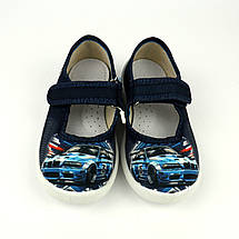 Дитячі тапочки сині для хлопчика з малюнком машинатм  Waldi, фото 3