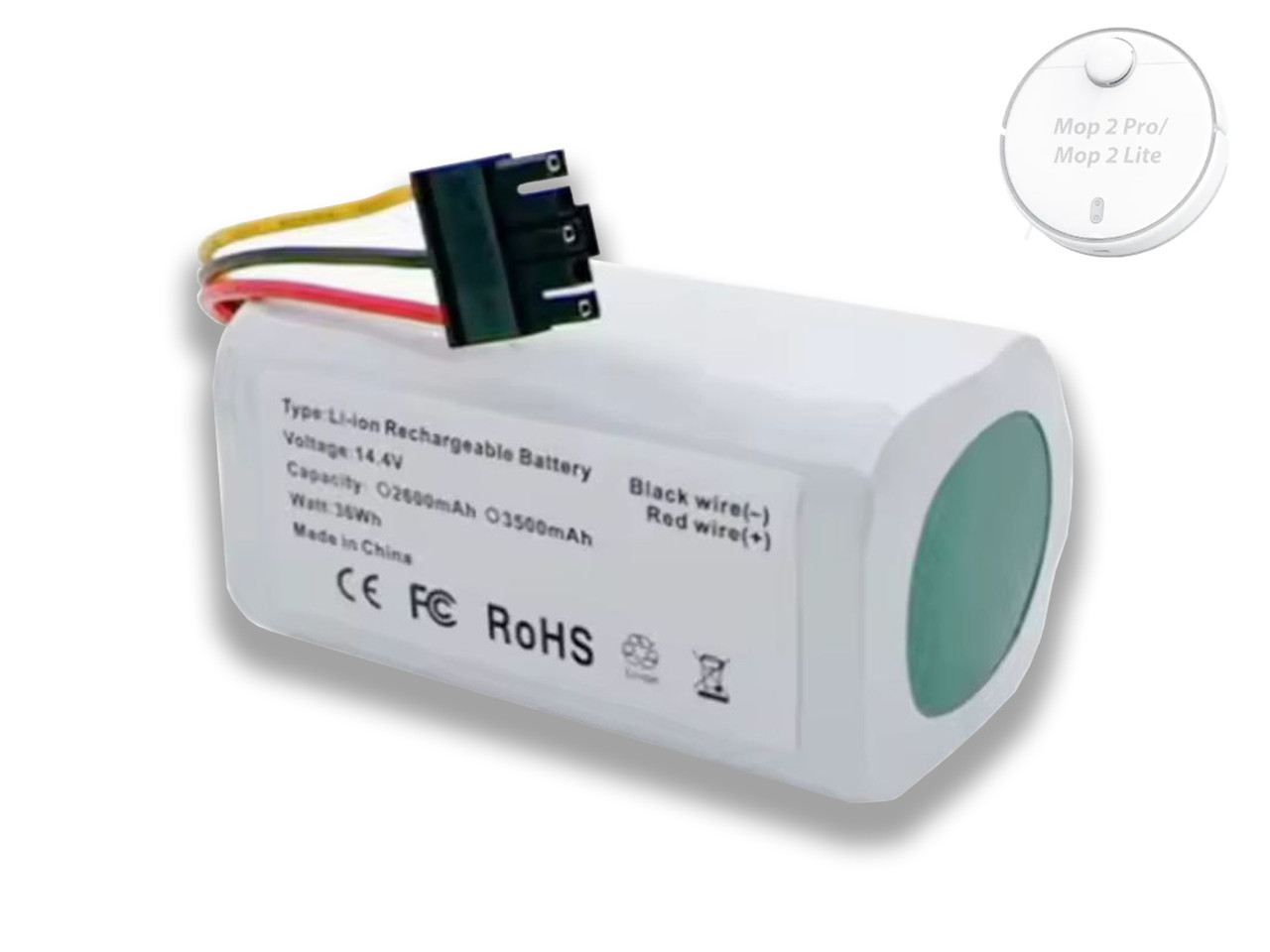 Акумулятор Li-ion 14.4V 3500 мА·год для роботів-пилососів Xiaomi Mi Robot Vacuum Mop 2 Lite, фото 1