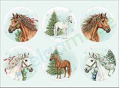 Фетр з принтом РІК КОНЯ 2026-1, 22x30 см, корейський м'який 1.2 мм