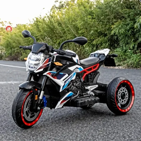 Дитячий електро мотоцикл триколісний на акумуляторі Bambi M 6142 для дітей 2-6 років Білий, фото 1
