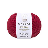 Gazzal CHUNKY (Газзал Чанкі) №150 червоний (Пряжа 100% меринос, нитки для в'язання)