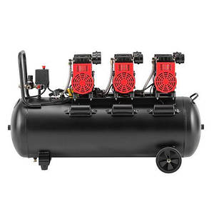 Компресор 100 л, 3х1.5 кВт, 220 В, 8aтм, 600 л/хвил, 1400 об/хв, безмасляний, 6 циліндрів INTERTOOL PT-0039