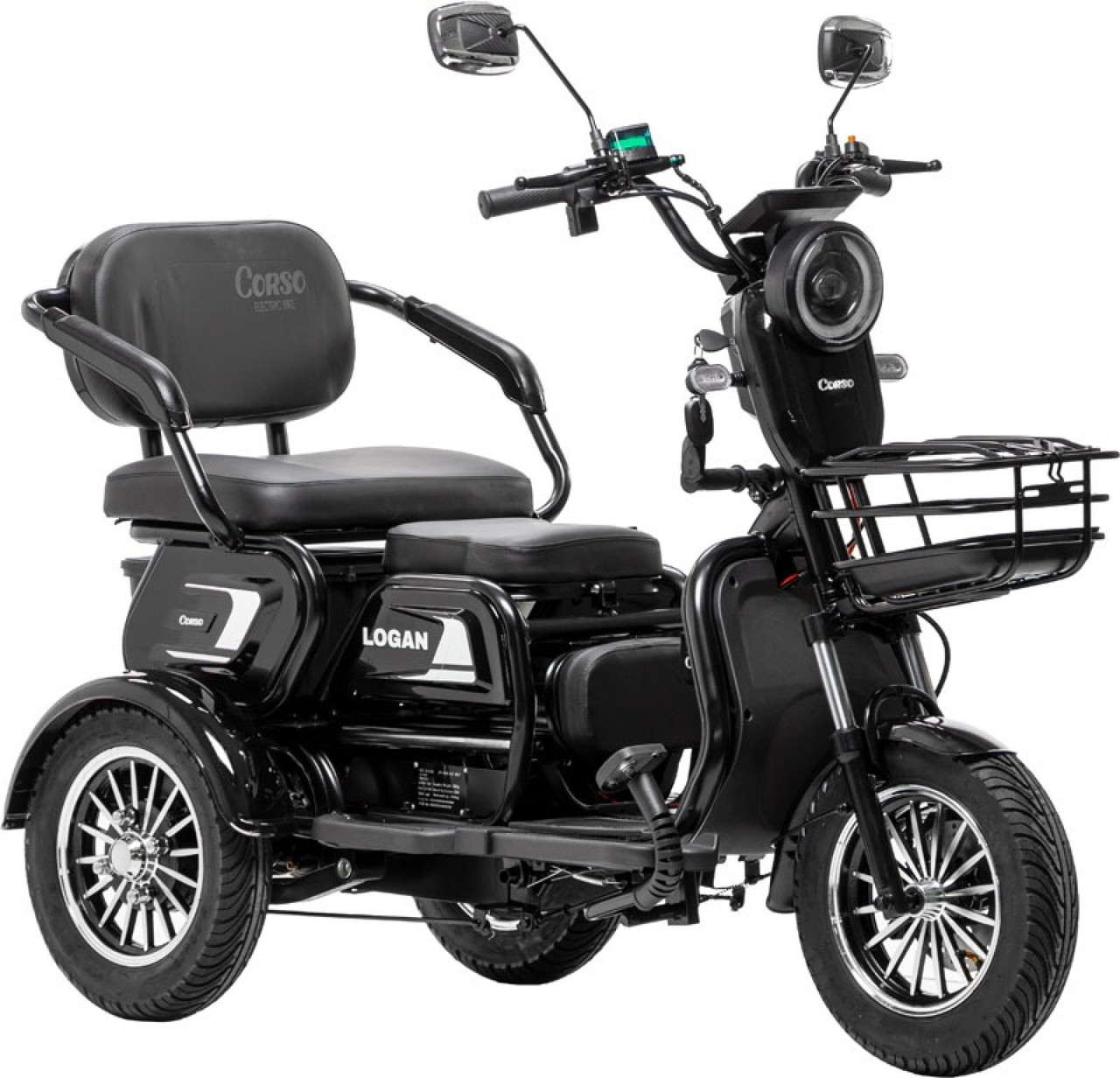 Corso Logan (1200W 72V/23Ah)  Black Електроскутер триколісний трицикл, фото 1