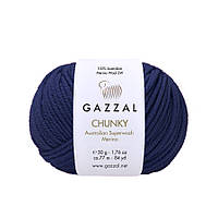 Gazzal CHUNKY (Газзал Чанкі) №153 темно-синій (Пряжа 100% меринос, нитки для в'язання)