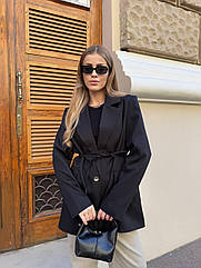 Піджак подовжений прямого крою з костюмки із поясом 515 Розмір: універсальний