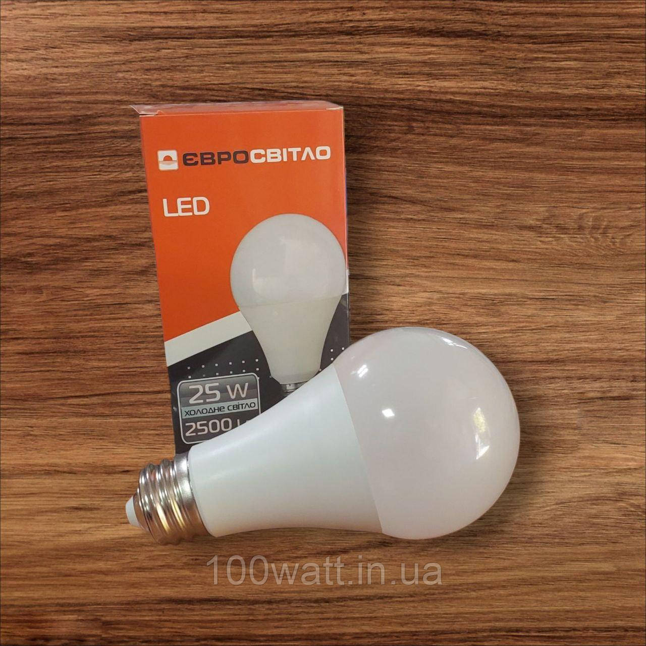 Лампа світлодіодна високопотужна Євросвітло 25Вт 6400К VIS-25-E40 40888-Е40, фото 1