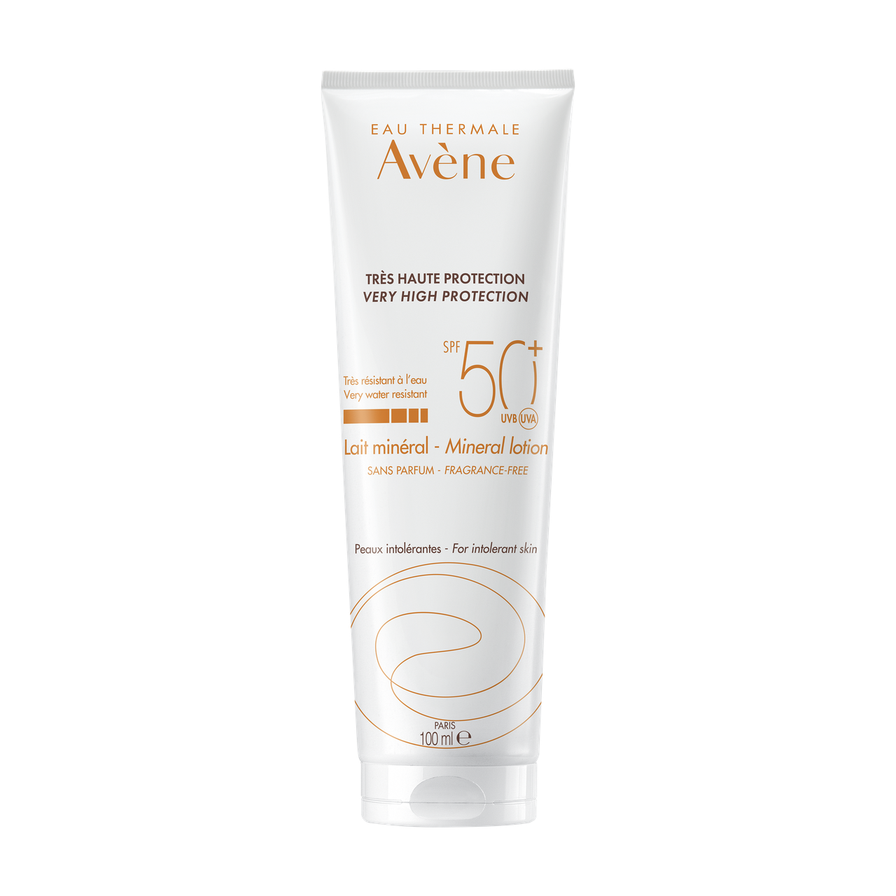 Авен сонцезахисне мінеральне молочко SPF50 + Avene Lait Mineral SPF 50+, 100 мл