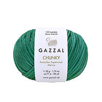 Gazzal CHUNKY (Газзал Чанкі) №156 зелений (Пряжа 100% меринос, нитки для в'язання)