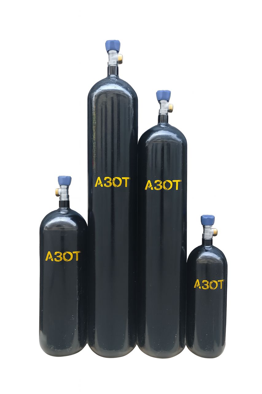 НОВИЙ балон азотний 2 л вентиль CAVAGNA/Італія, фото 1