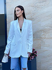 Піджак класичний прямого крою з костюмки із поясом 345 Розмір: універсальний