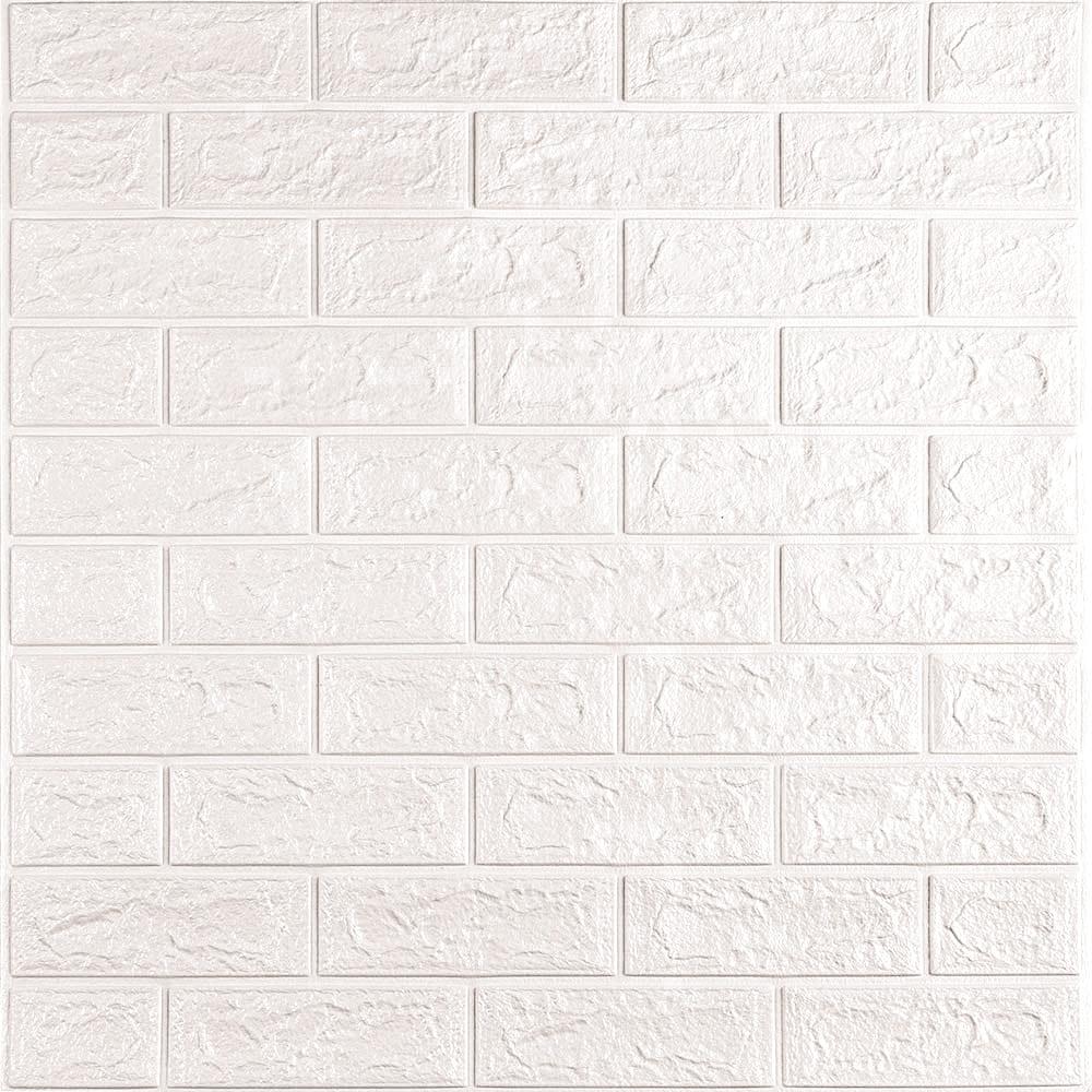 3д панель Матова Біла Цегла самоклеючі 3d для стін декоративні ПВХ панелі матові 690х780x5мм (1-5мм-М)