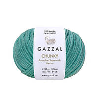 Gazzal CHUNKY (Газзал Чанкі) №159 зелений (Пряжа 100% меринос, нитки для в'язання)