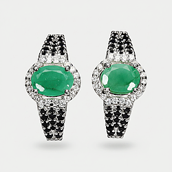 Смарагд срібні сережки, 0376СИ