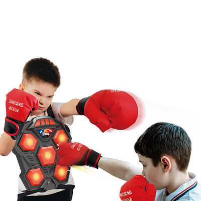 Електронний бокс тренувальний набір з 2 мішенями панелями для ігор і рукавичками 5 цілей Світло музика 2 режими