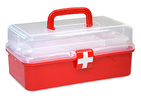 Кейс-органайзер пластиковий (Аптечка), розмір М, червоний, без наповнення