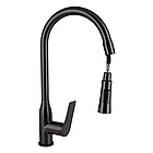 Змішувач для кухні Qtap Vlasta New з висувним виливом QTVLA344GMB45647 Gunmetal Графіт (збройова сталь), фото 4