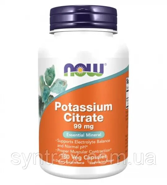 Now Foods Potassium Citrate 99 mg 180 caps, калій цитрат